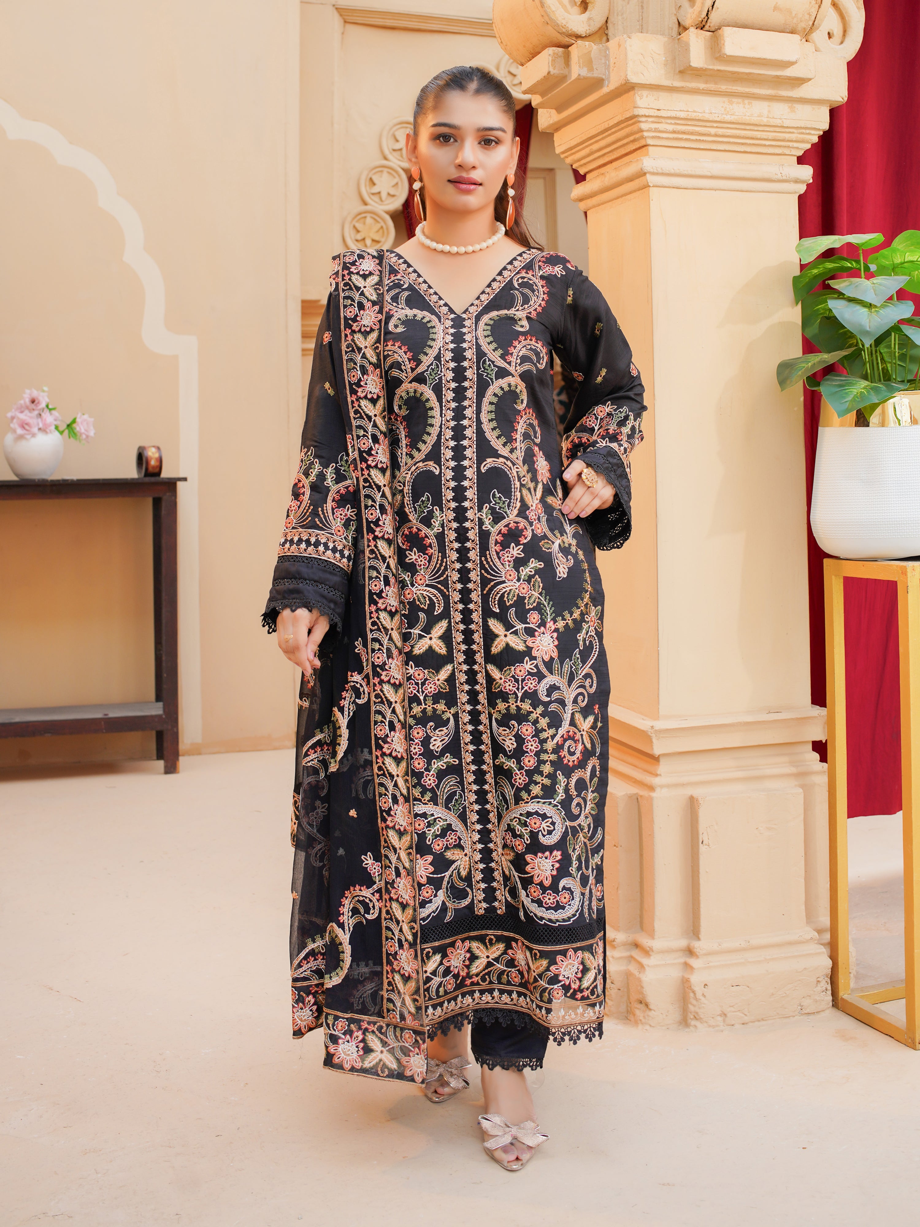 POSHAK 832-C (Unstitched Doria Viscose Collection)