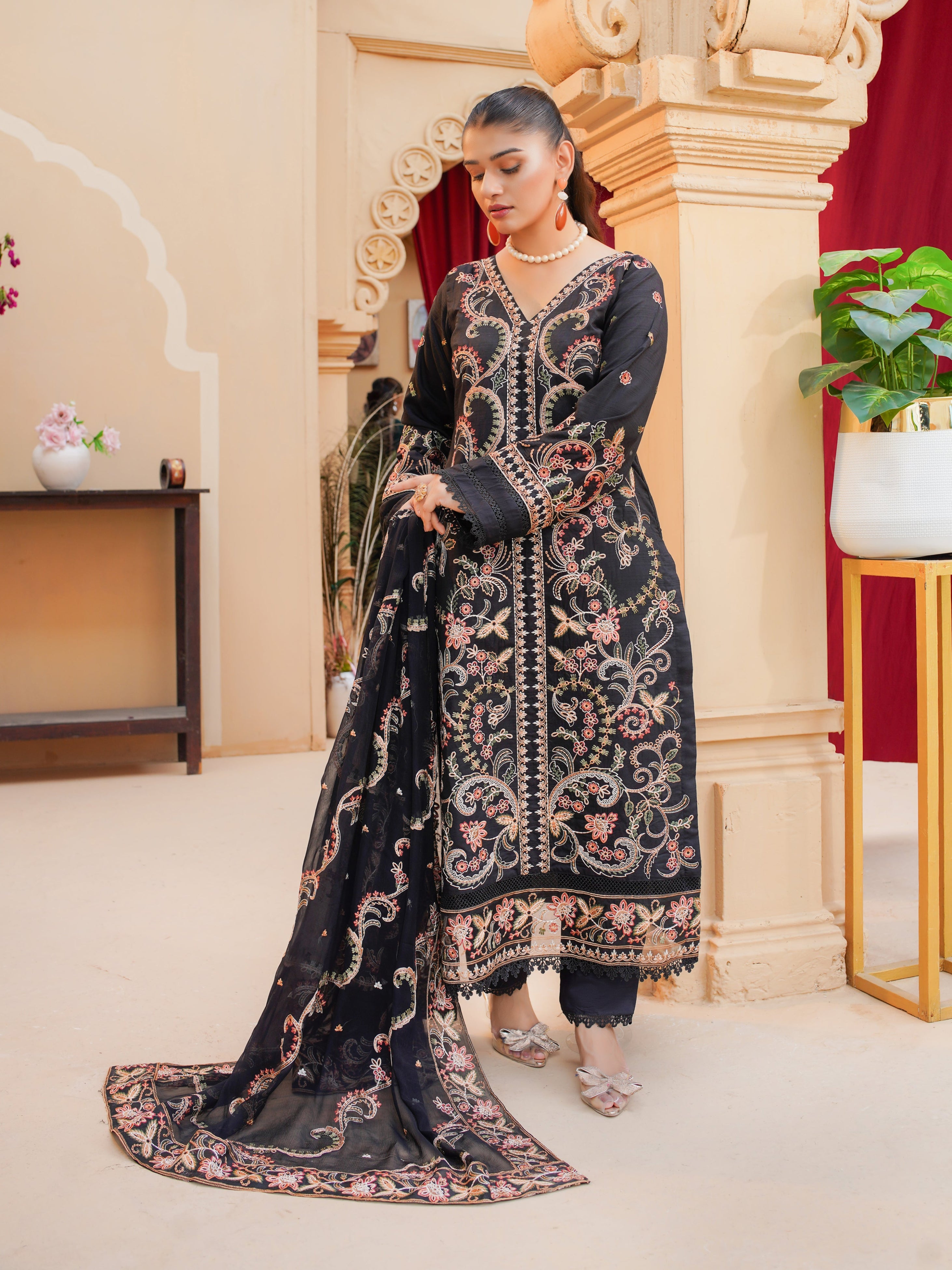 POSHAK 832-C (Unstitched Doria Viscose Collection)