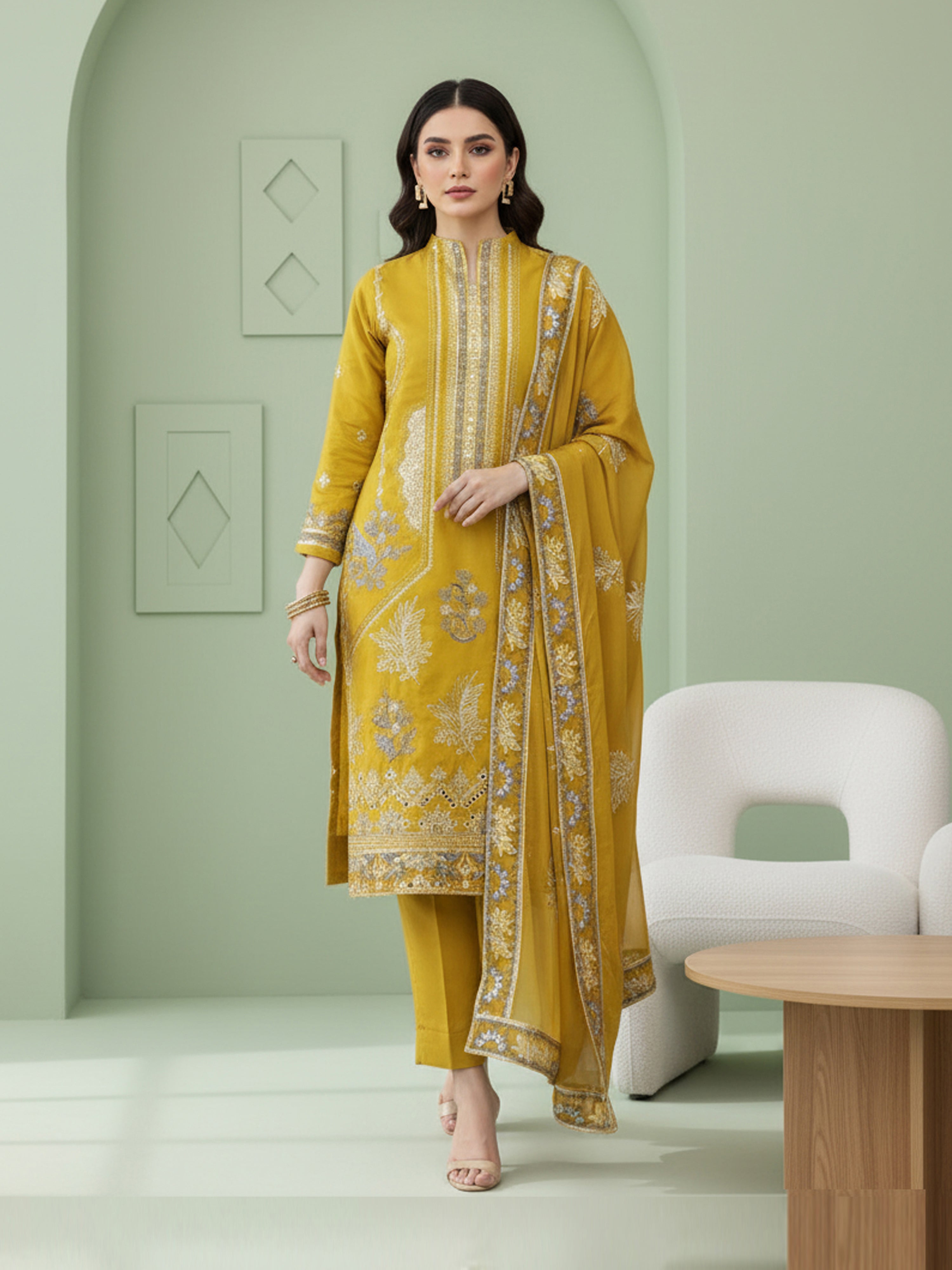 ROSHAN 872-C (Unstitched Doria Viscose Collection)