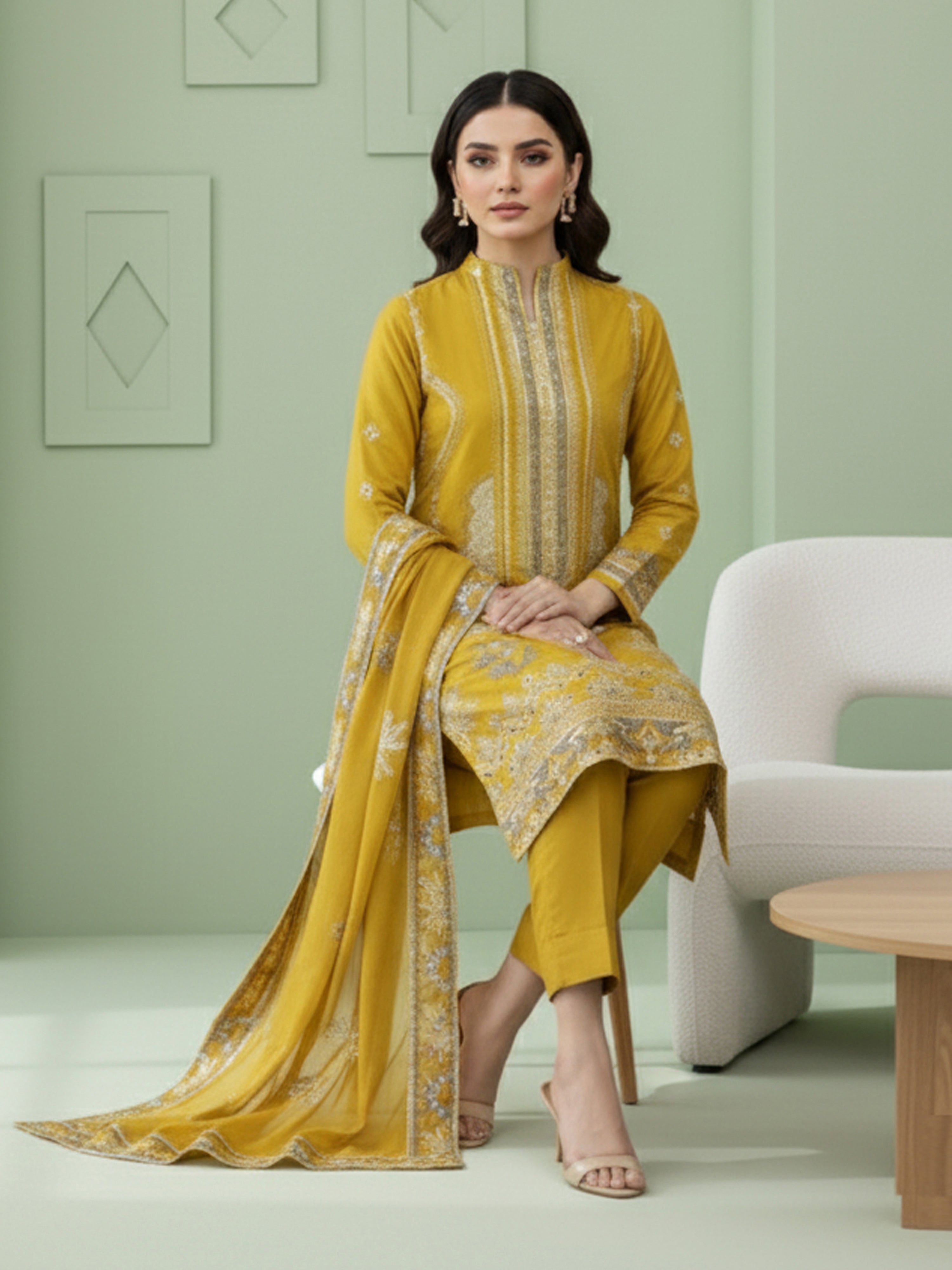 ROSHAN 872-C (Unstitched Doria Viscose Collection)