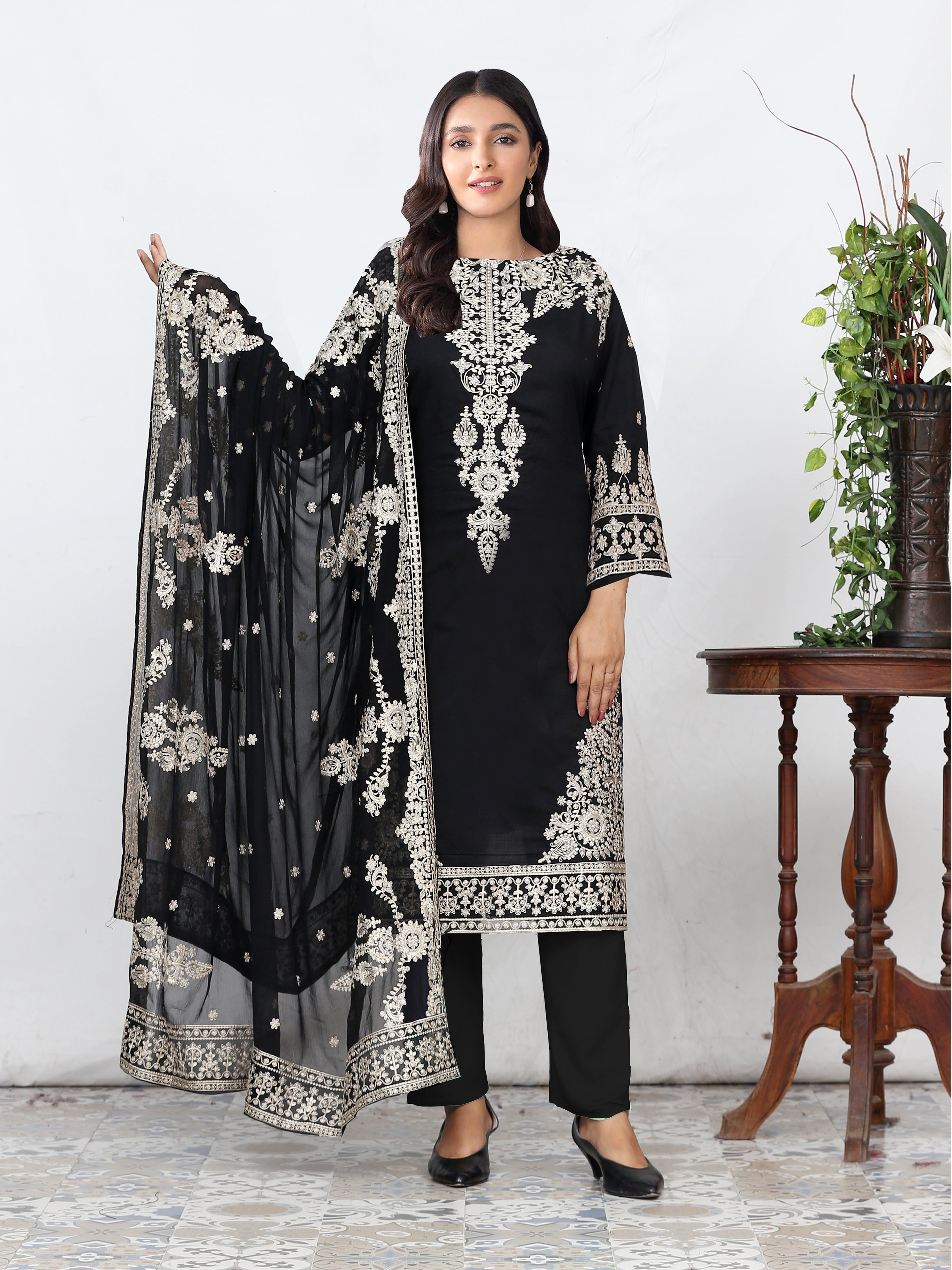 CRIMSON 1  DG-850A (Unstitched Doria Viscose Collection)