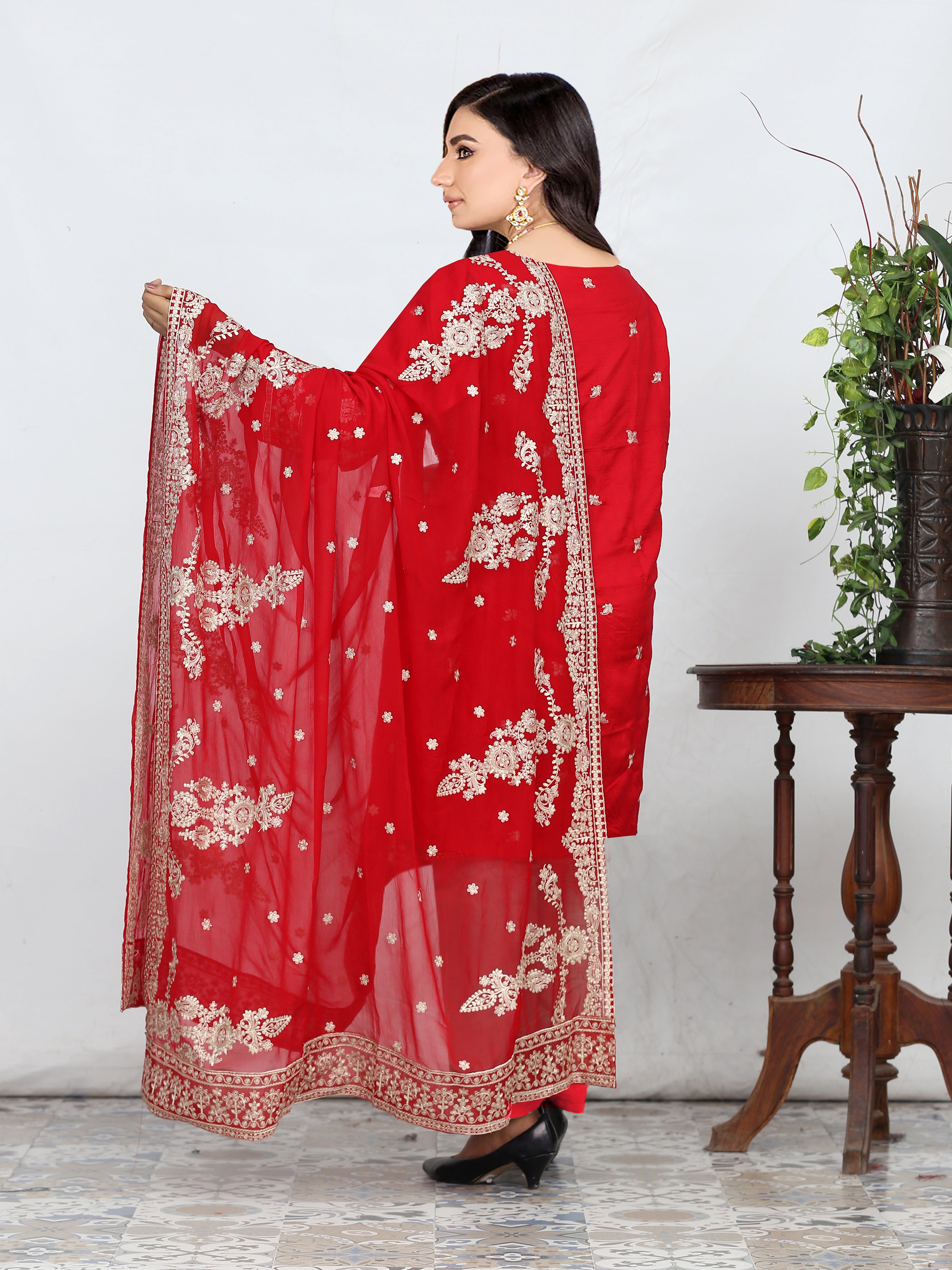 CRIMSON 1  DG-850B  (Unstitched Doria Viscose Collection)