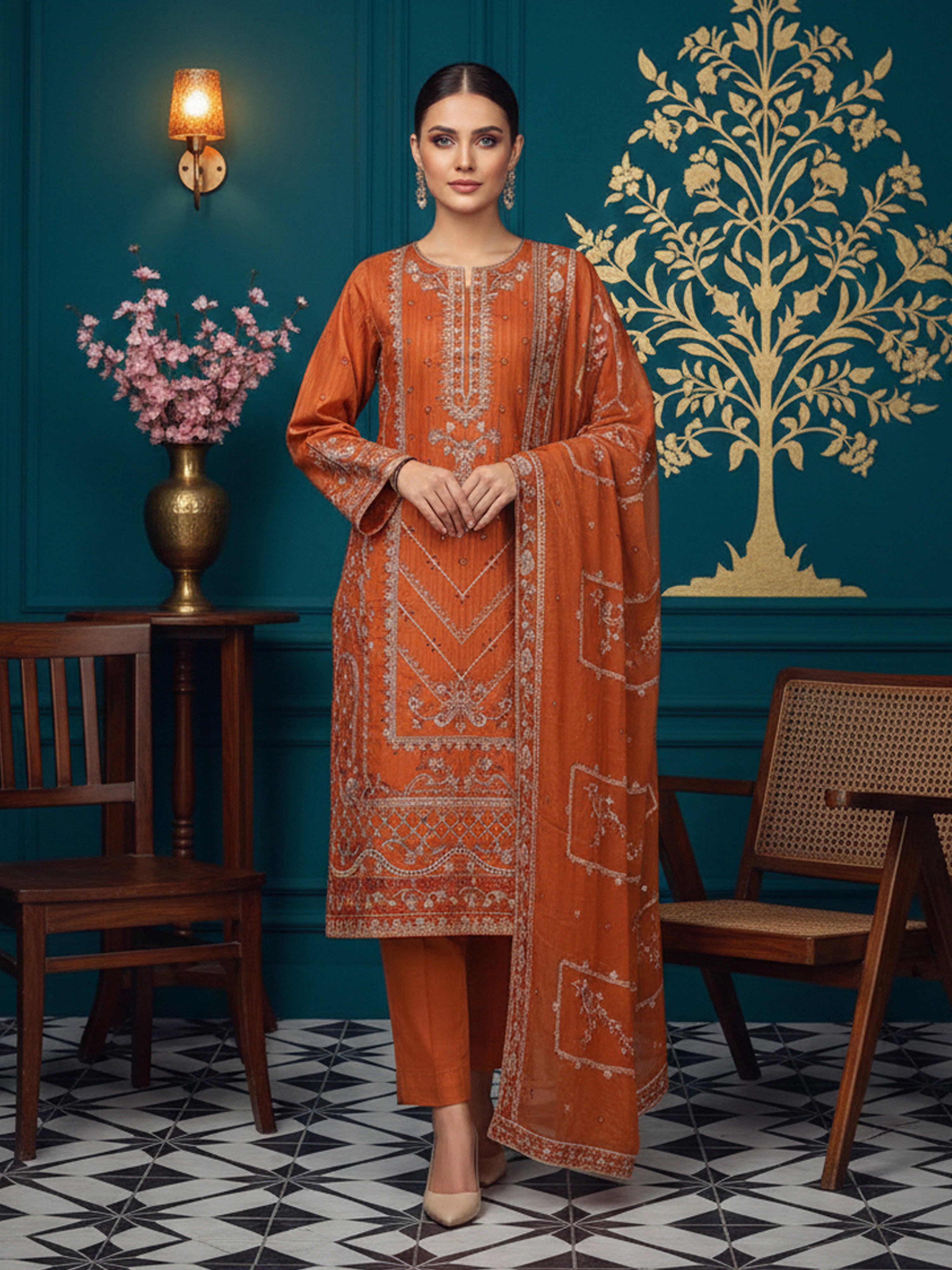 PEHCHAN DG-908A7 Unstitched LAWN Collection