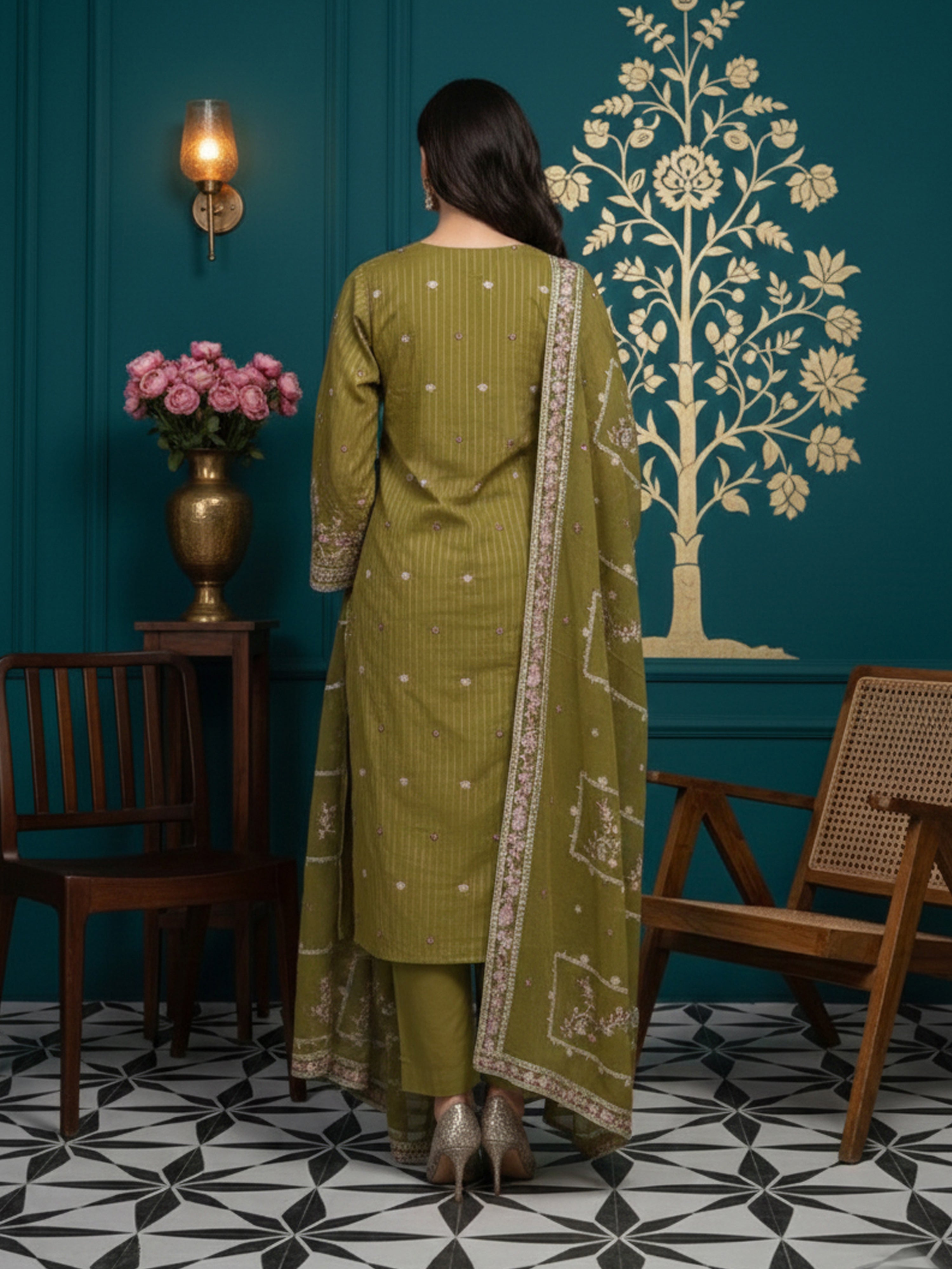 PEHCHAN DG-908A8 Unstitched LAWN Collection