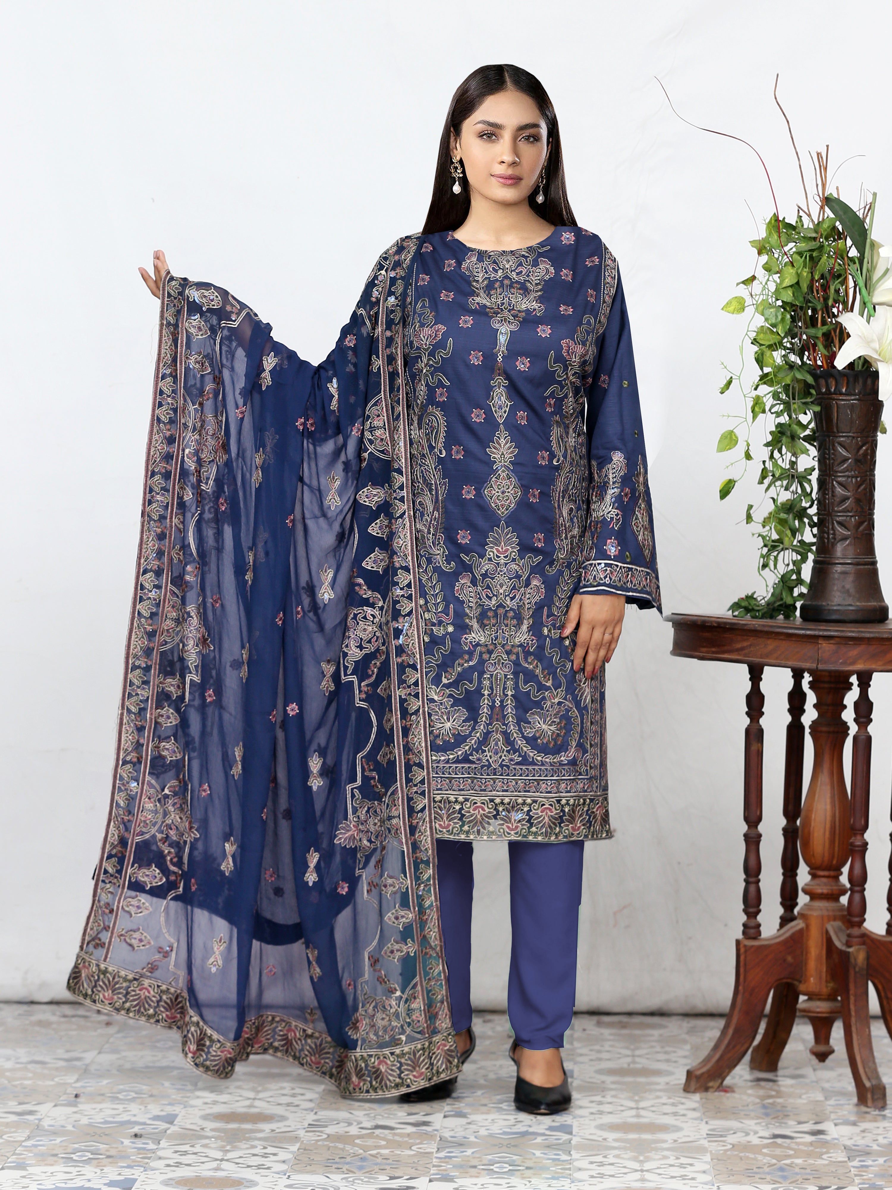 DIL-E-KHAS DG-853C (Unstitched Doria Viscose Collection)