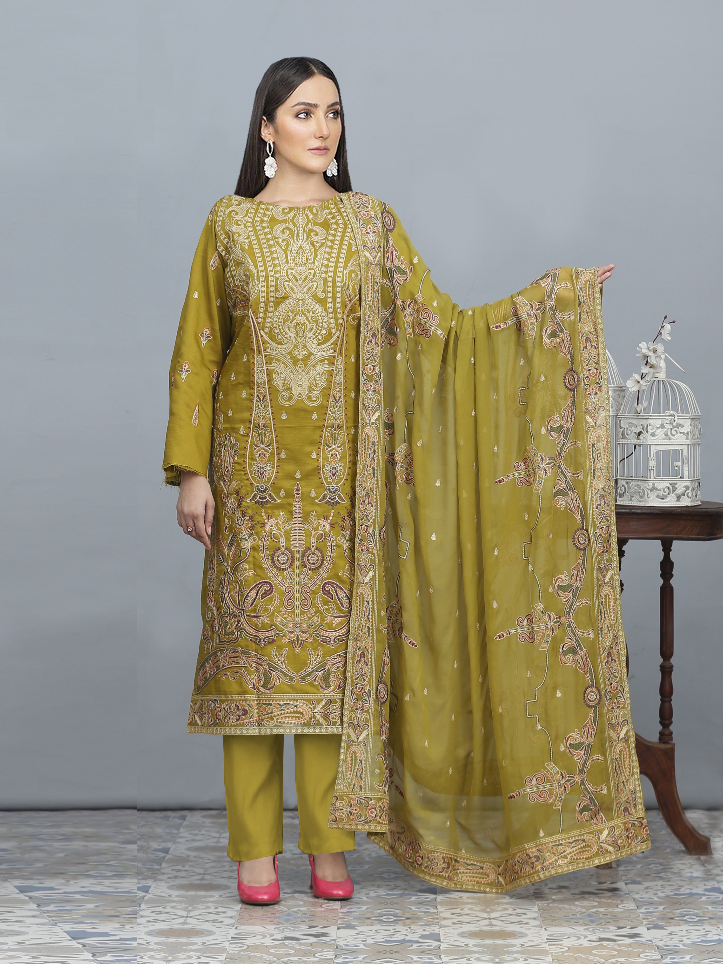 AFSANA 852-G (Unstitched Doria Viscose Collection)