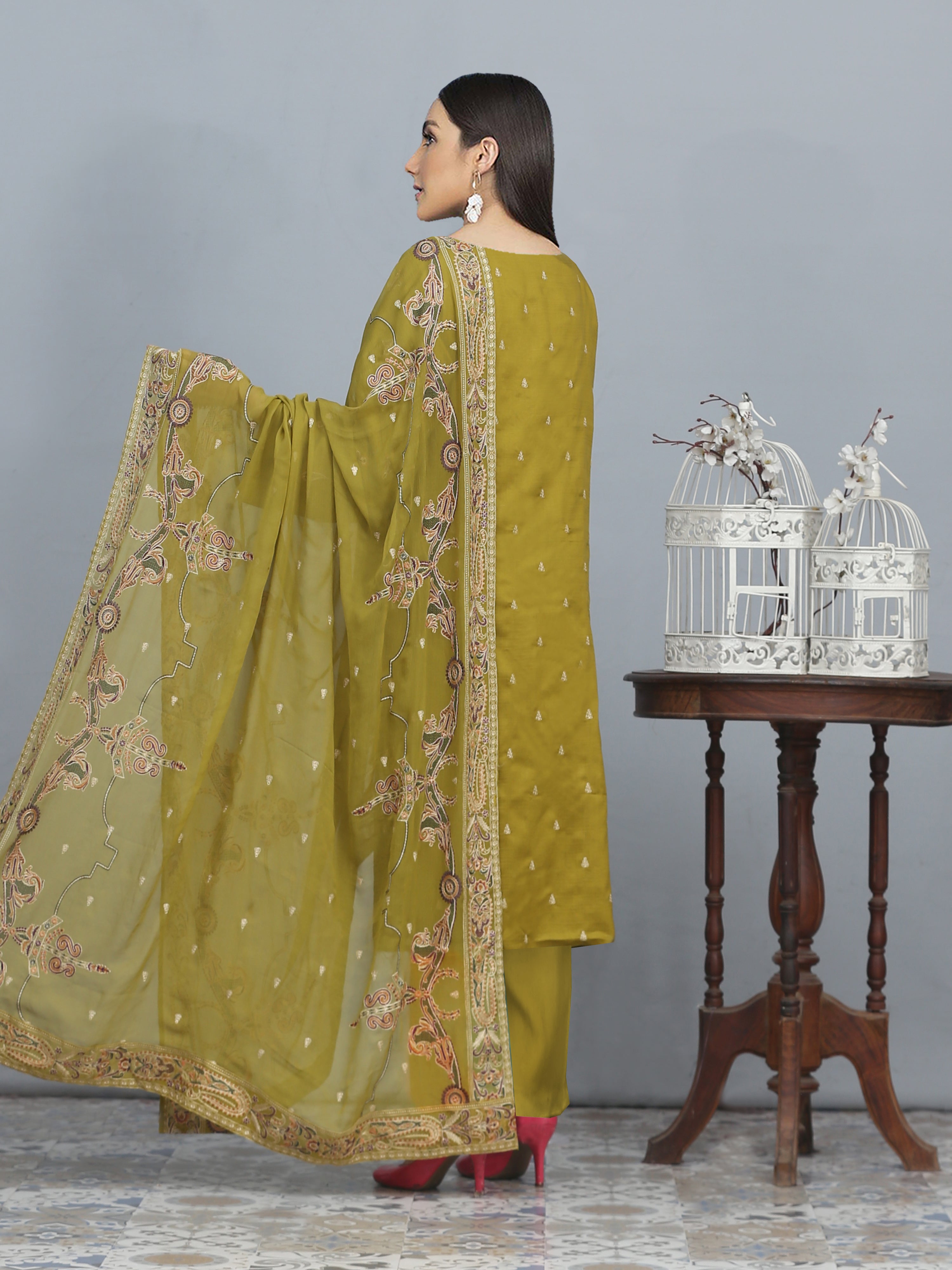 AFSANA 852-G (Unstitched Doria Viscose Collection)