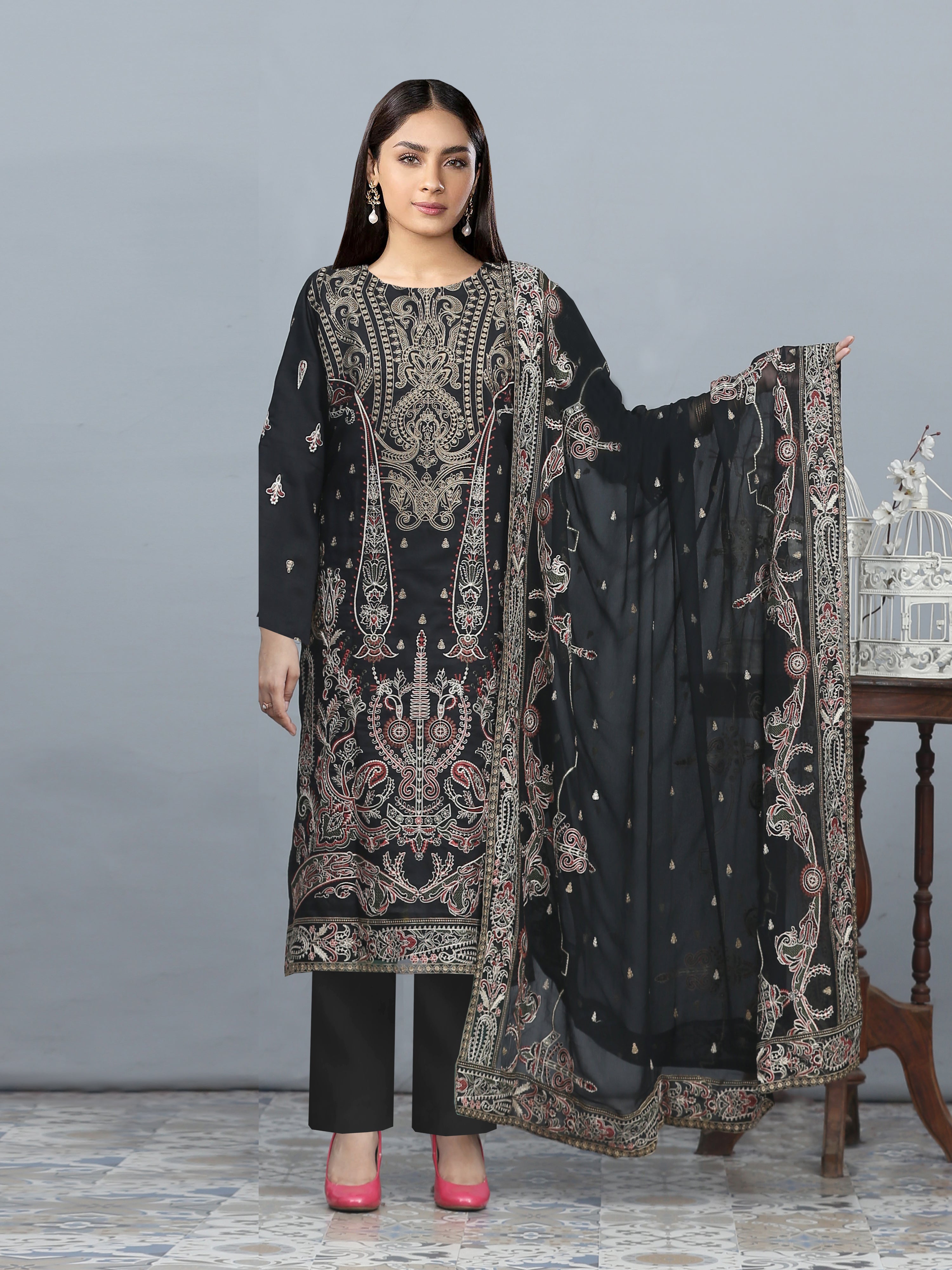 AFSANA 852-H (Unstitched Doria Viscose Collection)