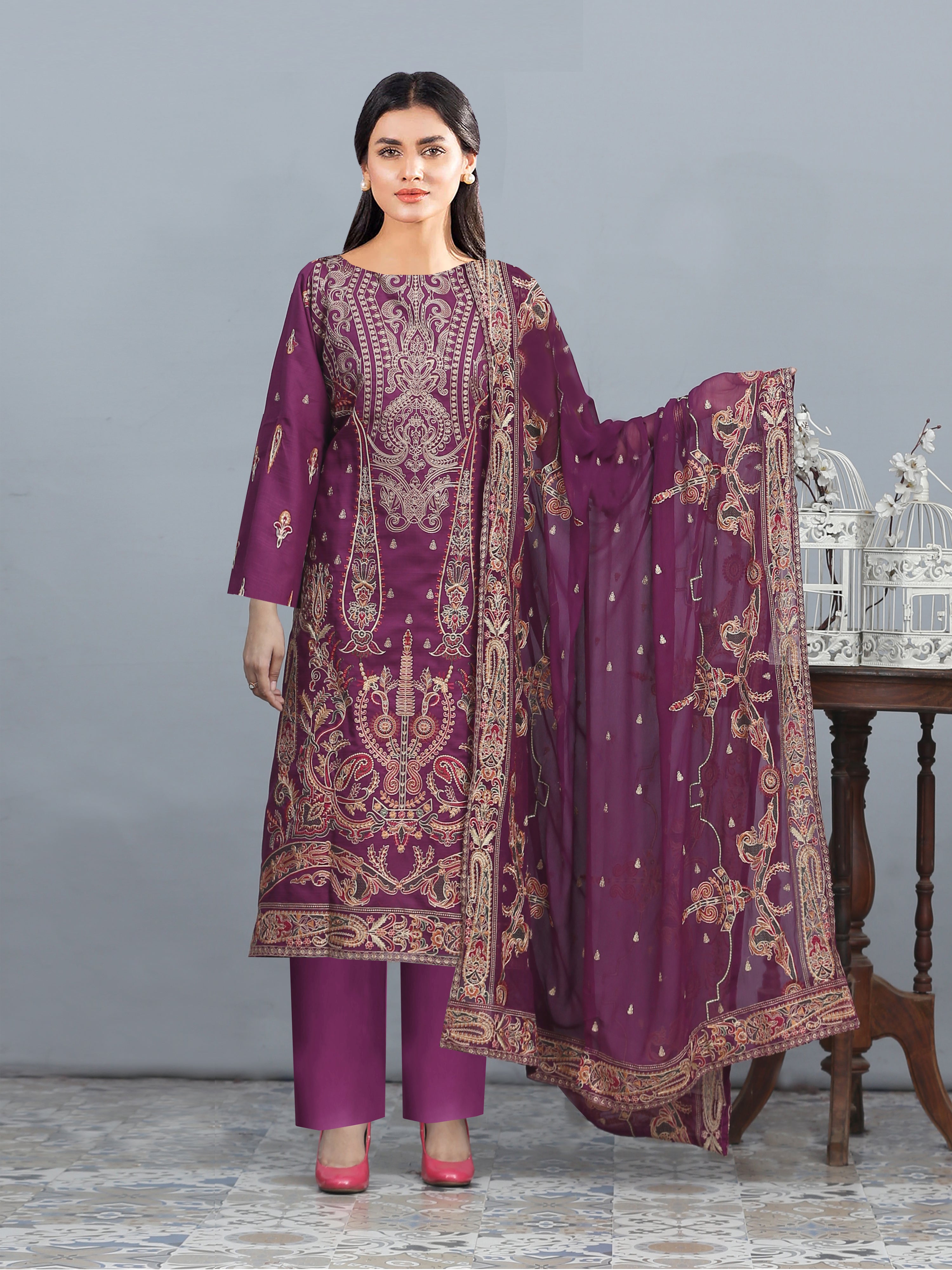 AFSANA 852-J (Unstitched Doria Viscose Collection)