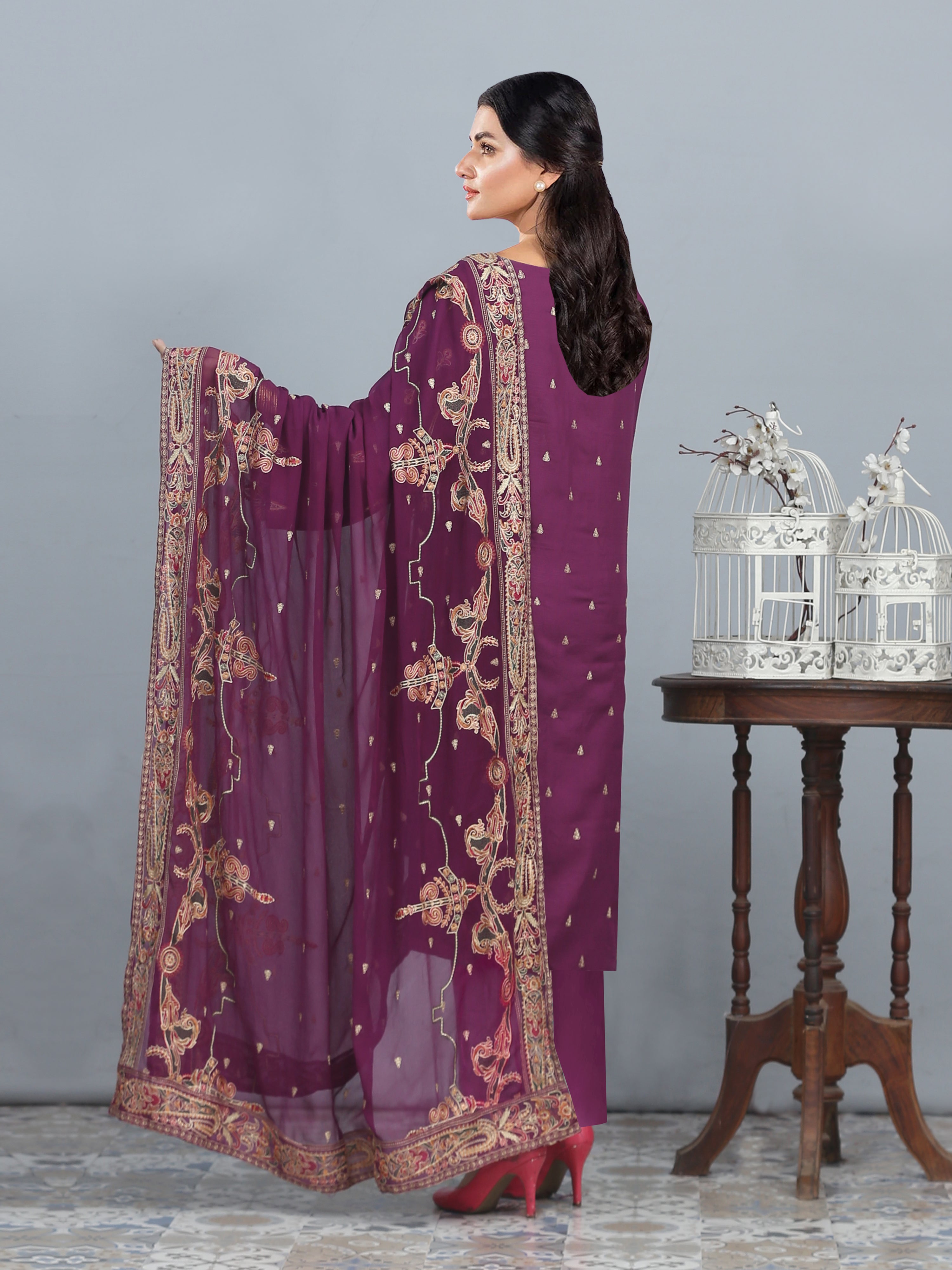AFSANA 852-J (Unstitched Doria Viscose Collection)