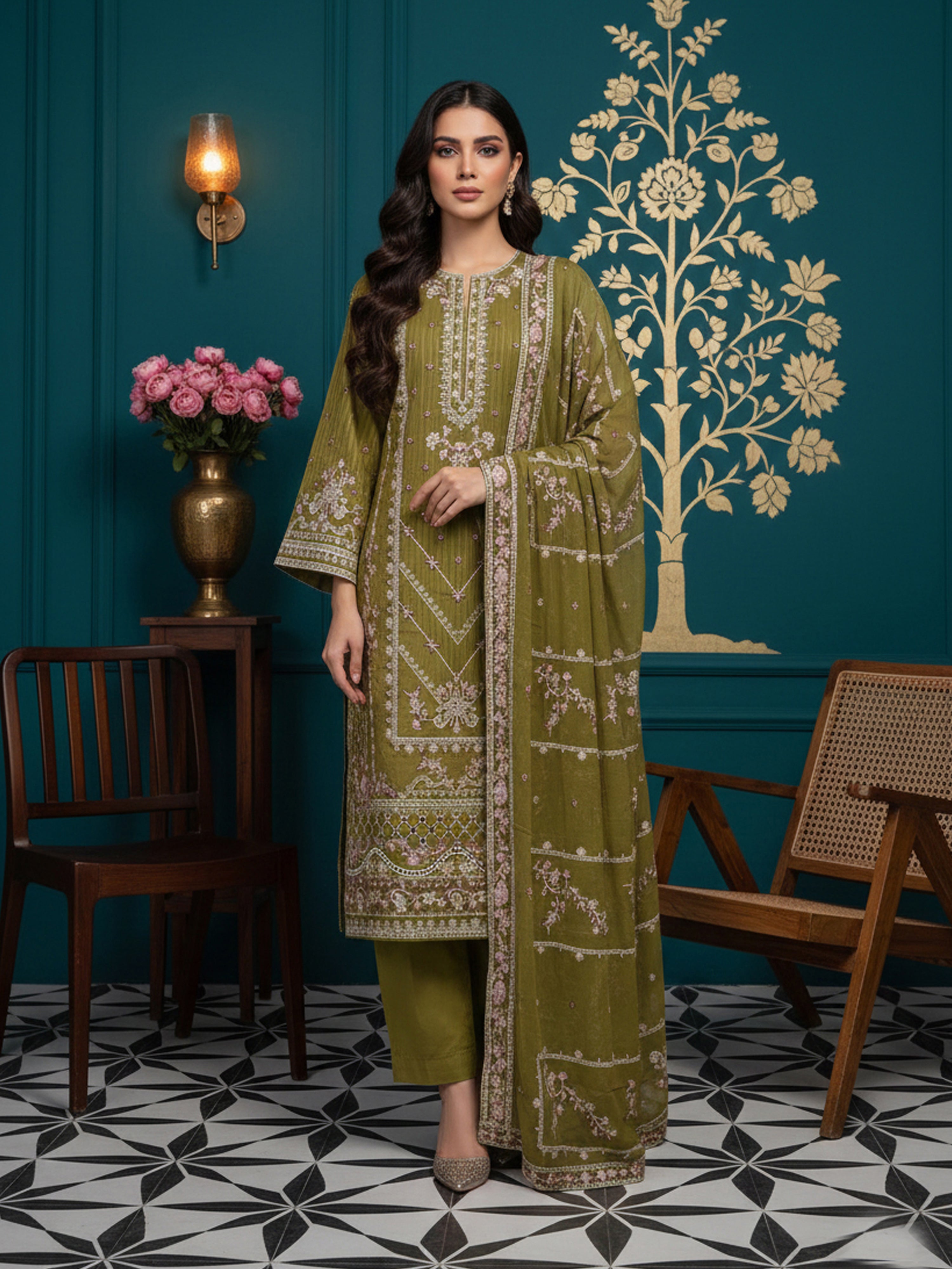 PEHCHAN DG-908A8 Unstitched LAWN Collection