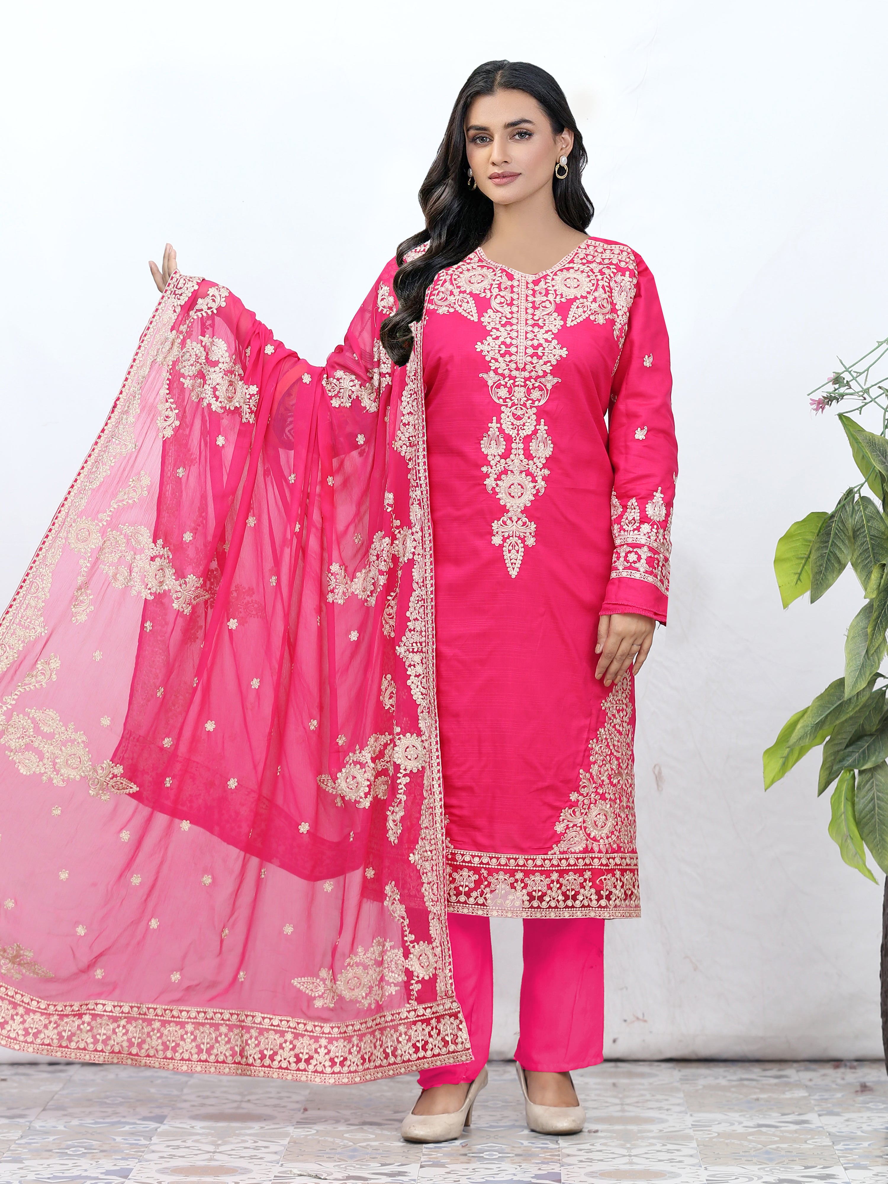 CRIMSON 1  DG-850F  (Unstitched Doria Viscose Collection)