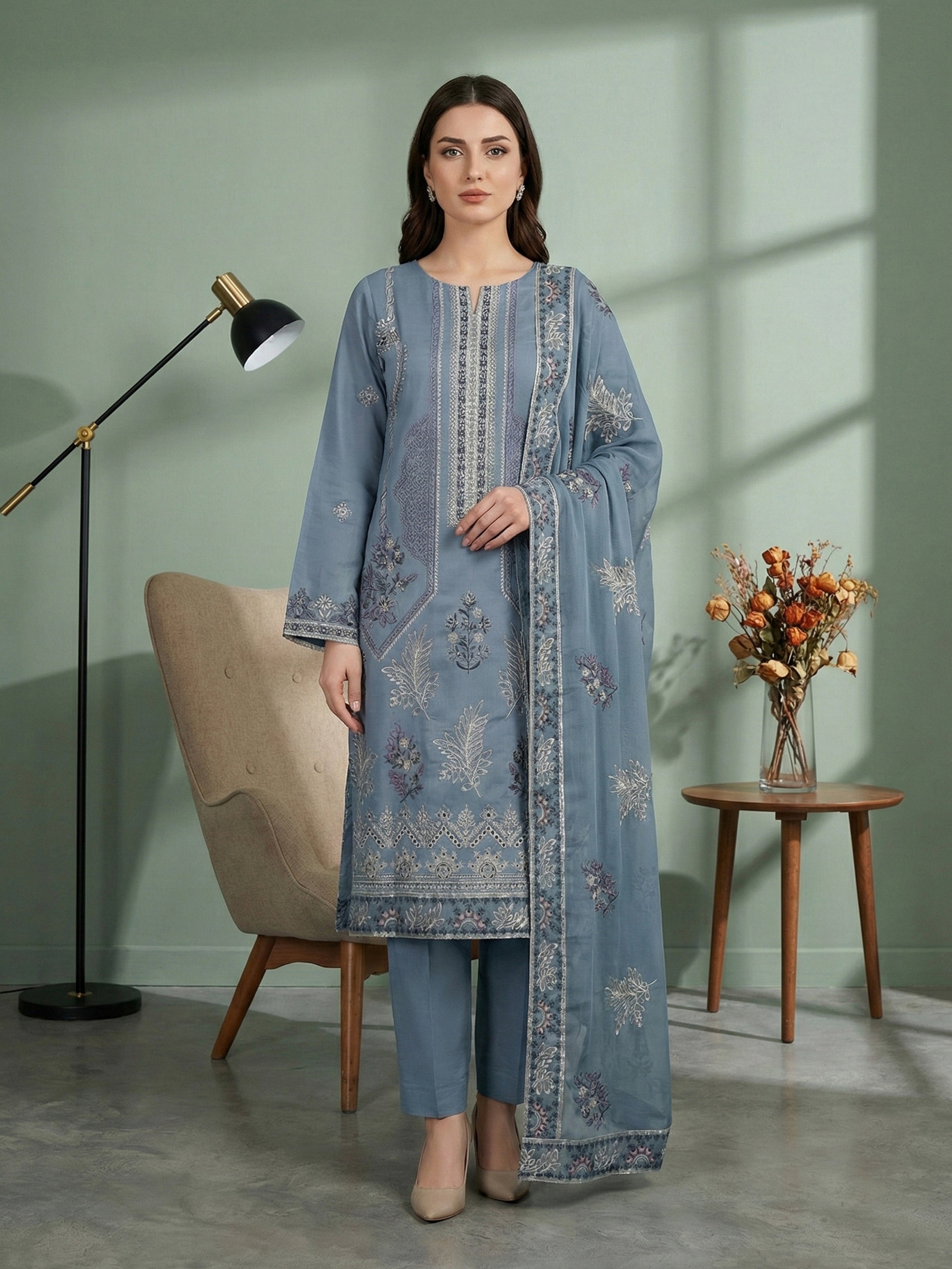 ROSHAN DG-872B1 Unstitched LAWN Collection