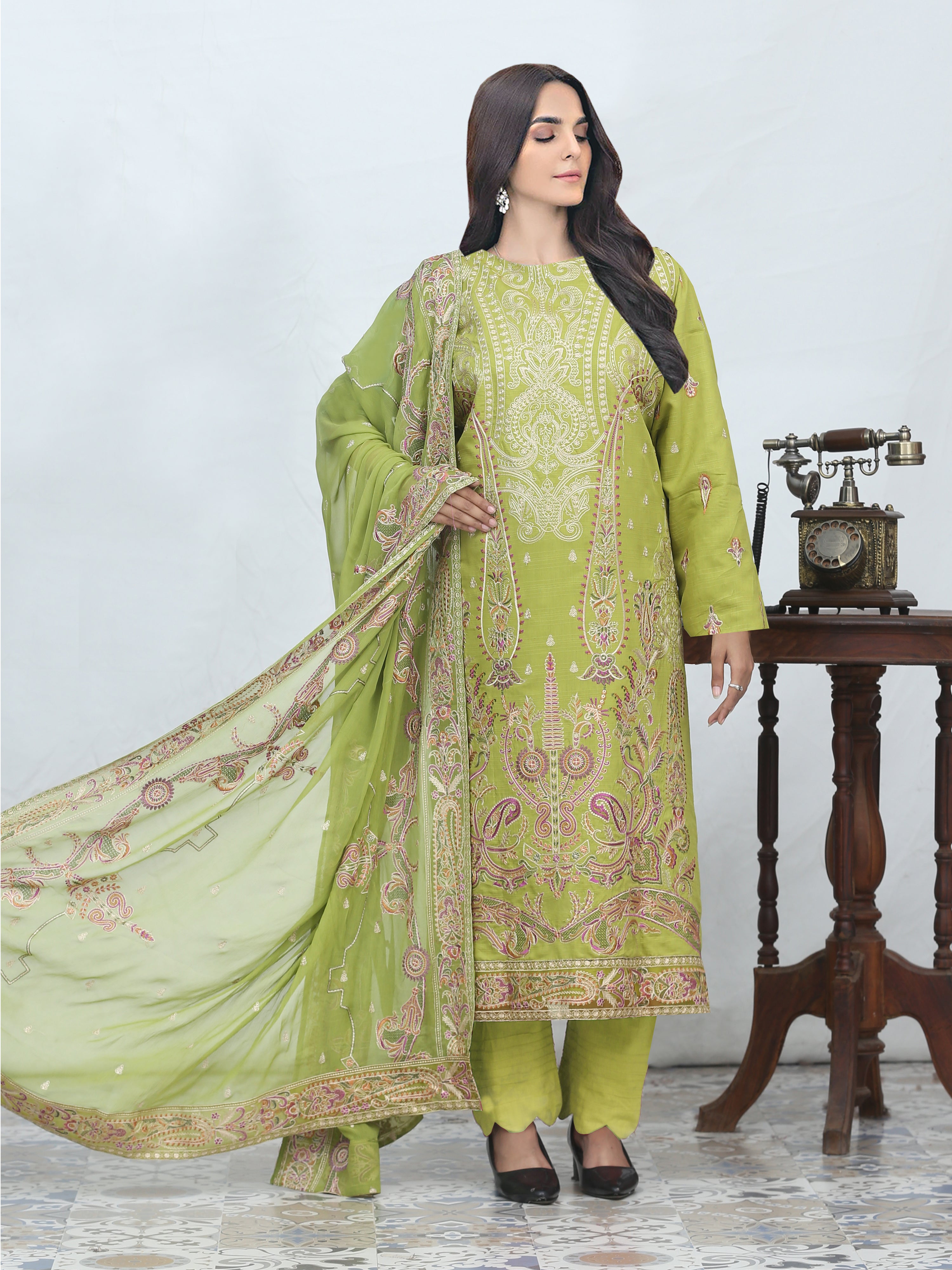 AFSANA 852-G (Unstitched Doria Viscose Collection)